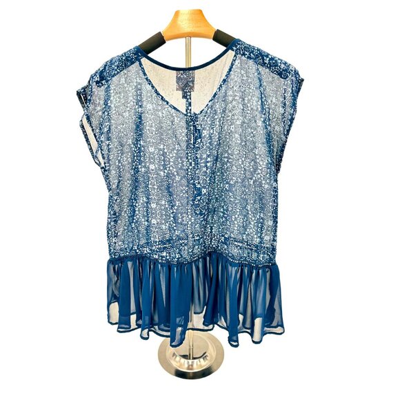 Knox Rose Sleeveless Navy Sheer Tassel Tie - Picture 2 of 2